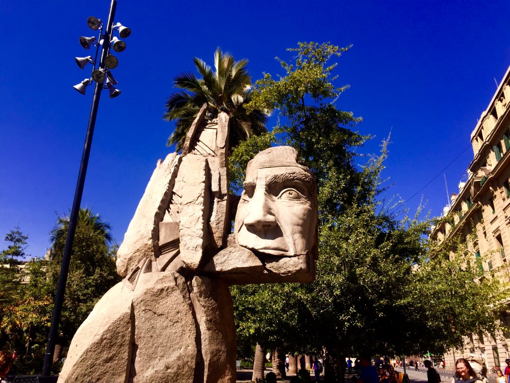 photo of Incan statue in the Plaza de Armas in Santiago, Chile